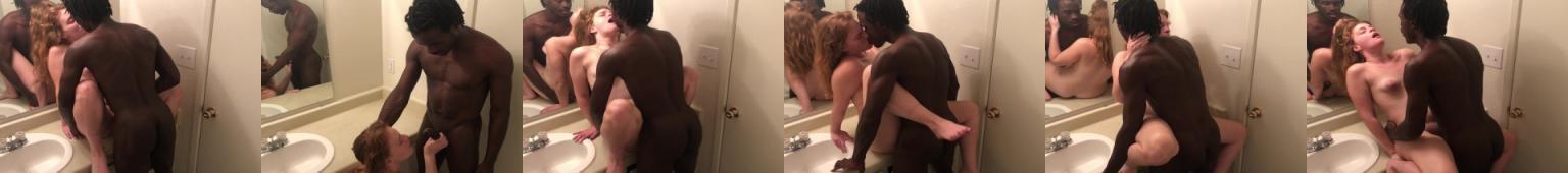 Redhead GF Gets fucked on bathroom Counter and as always ends with creampie